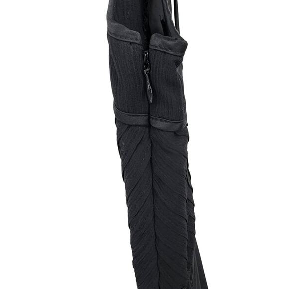 Isaac Mizrahi for Target Black 100% Silk Faux Wrap Maxi Evening Dress Size 6 - Picture 4 of 7